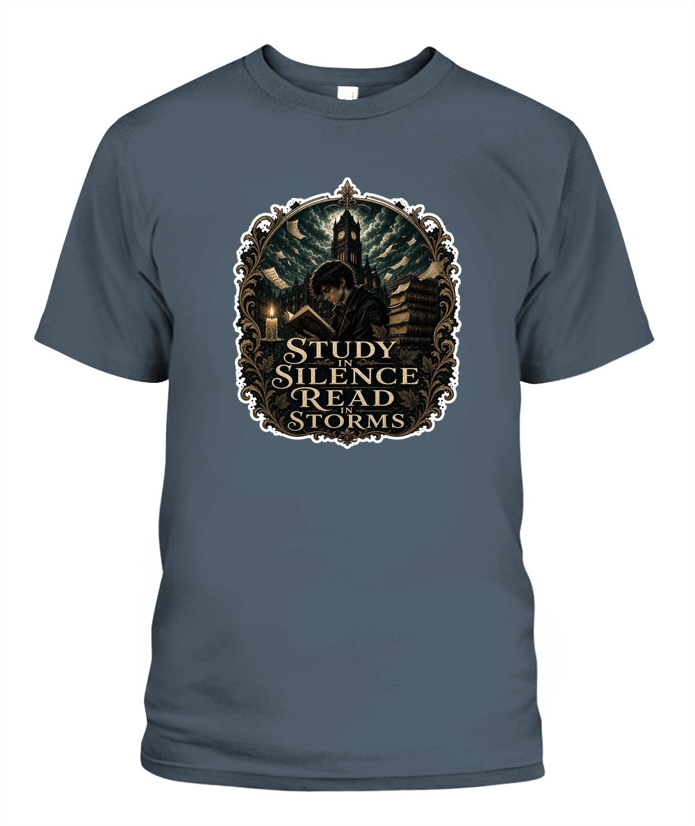 Study in Silence Read in Storms Book Lover T-Shirt | Reading Gift