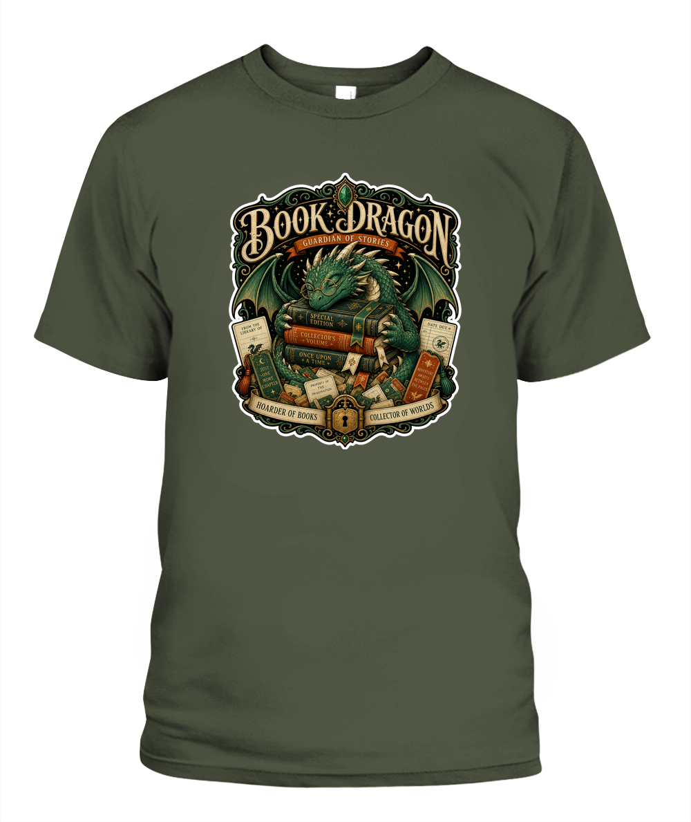 Book Dragon Book Lover T-Shirt | Reading Gift