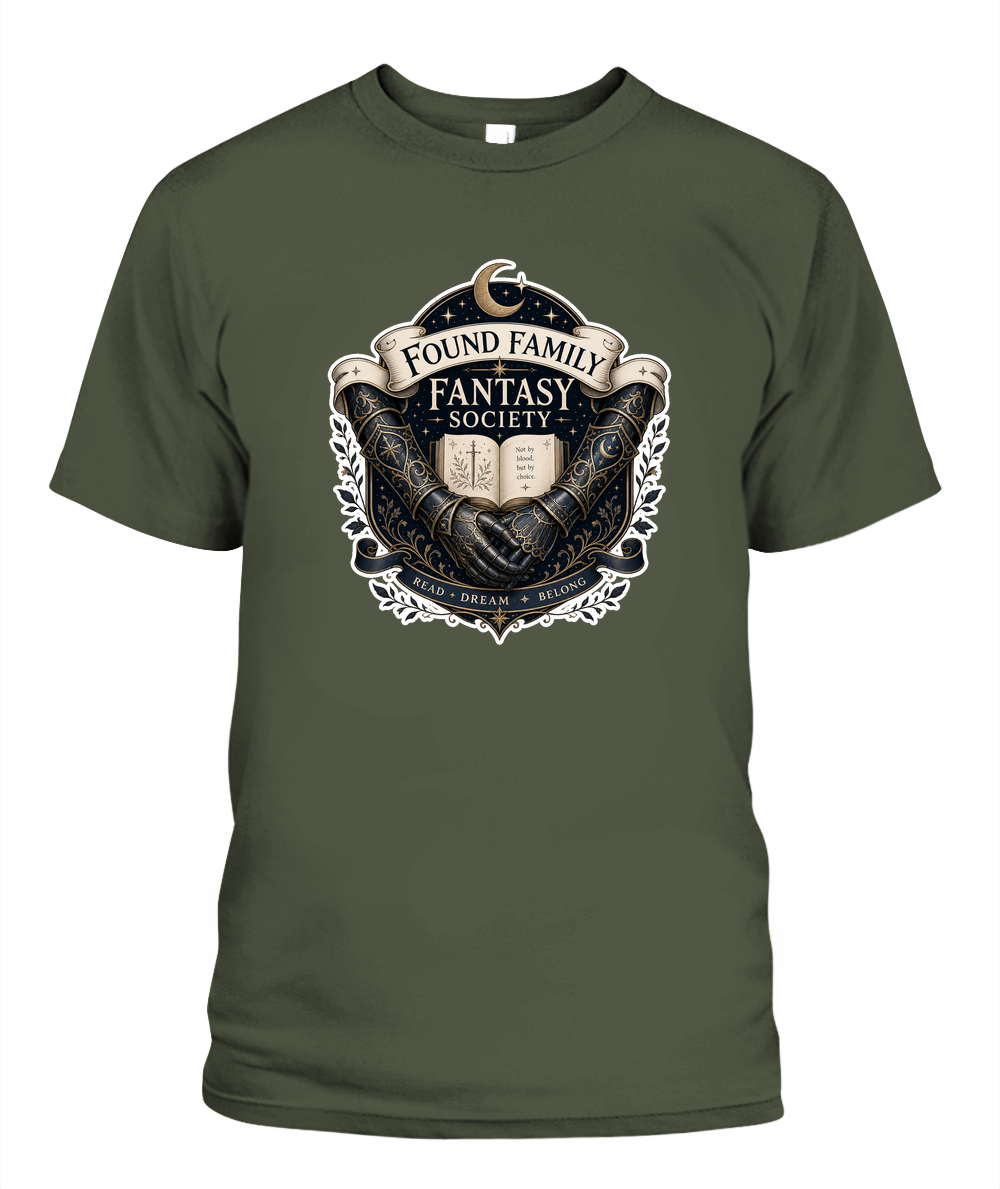 Found Family Fantasy Society Book Lover T-Shirt | Reading Gift