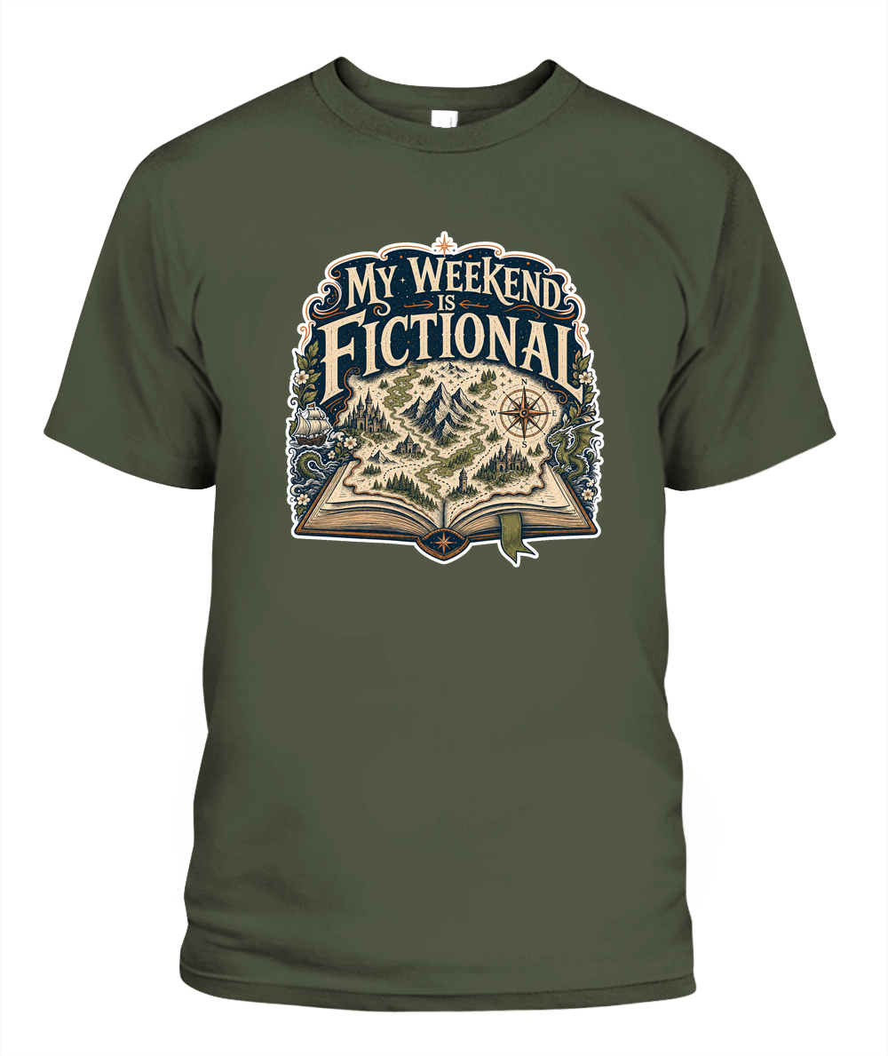 My Weekend is Fictional Book Lover T-Shirt | Reading Gift