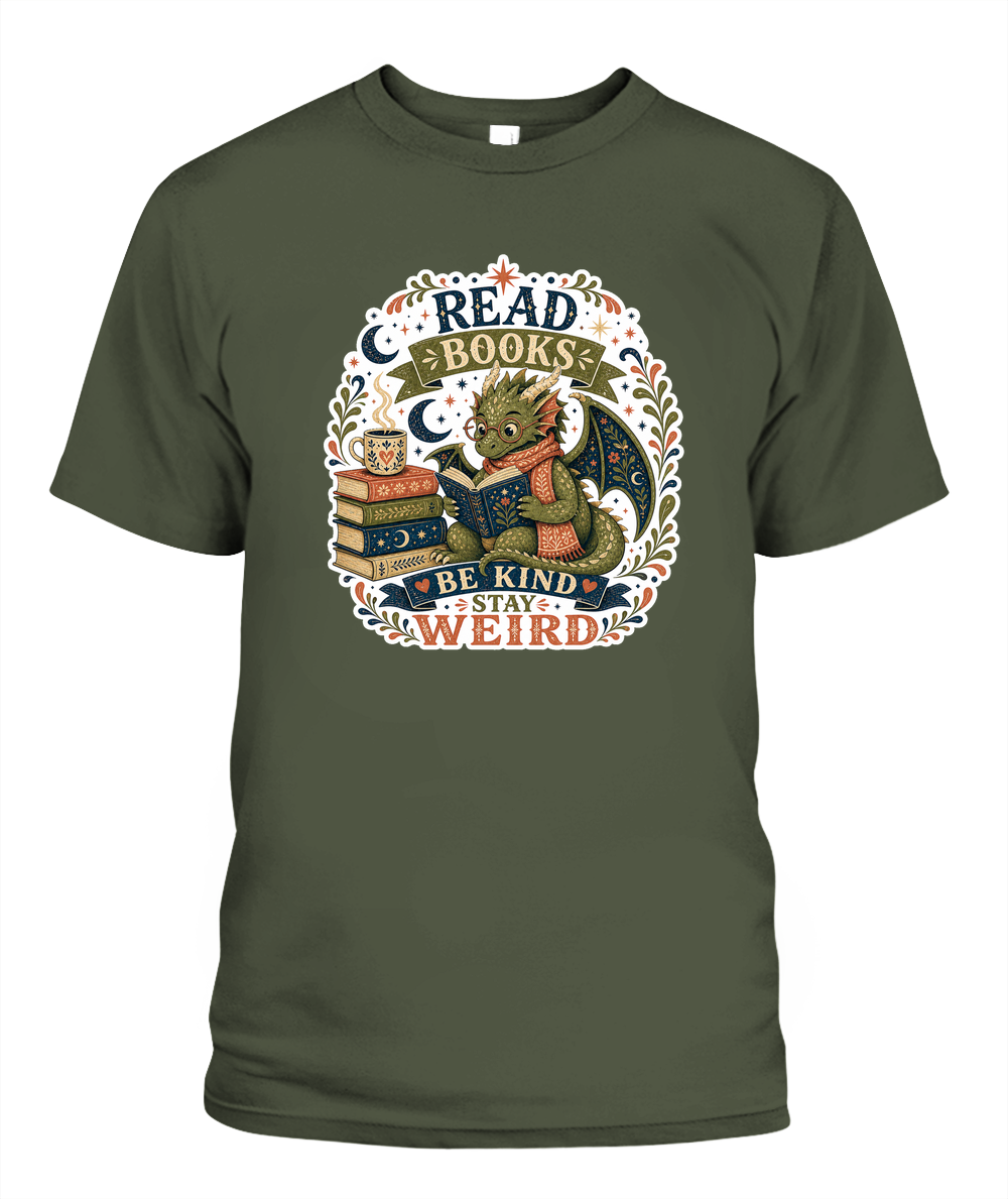 Read Books Be Kind Stay Weird Book Lover T-Shirt | Reading Gift