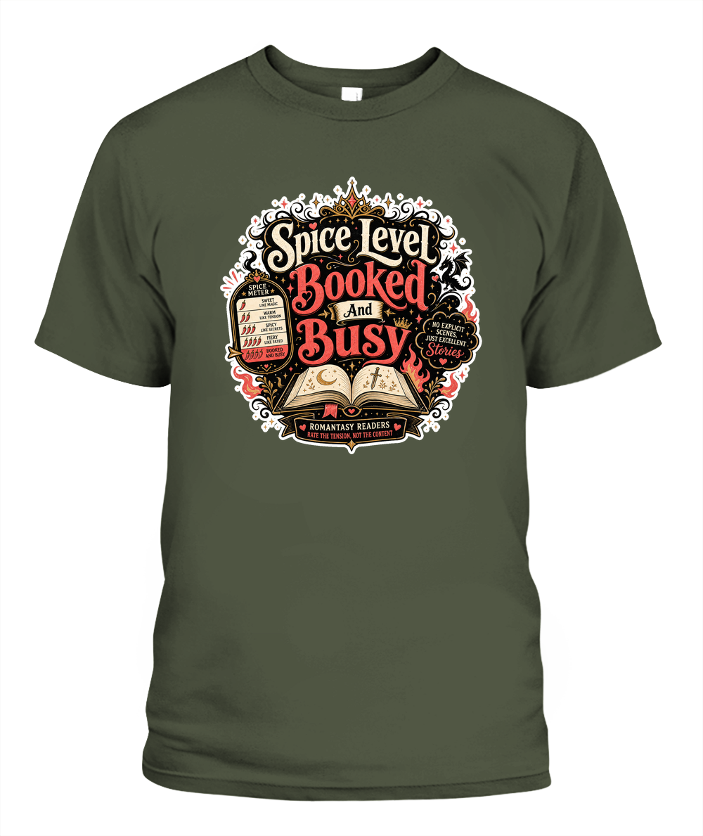 Spice Level Booked and Busy Book Lover T-Shirt | Reading Gift