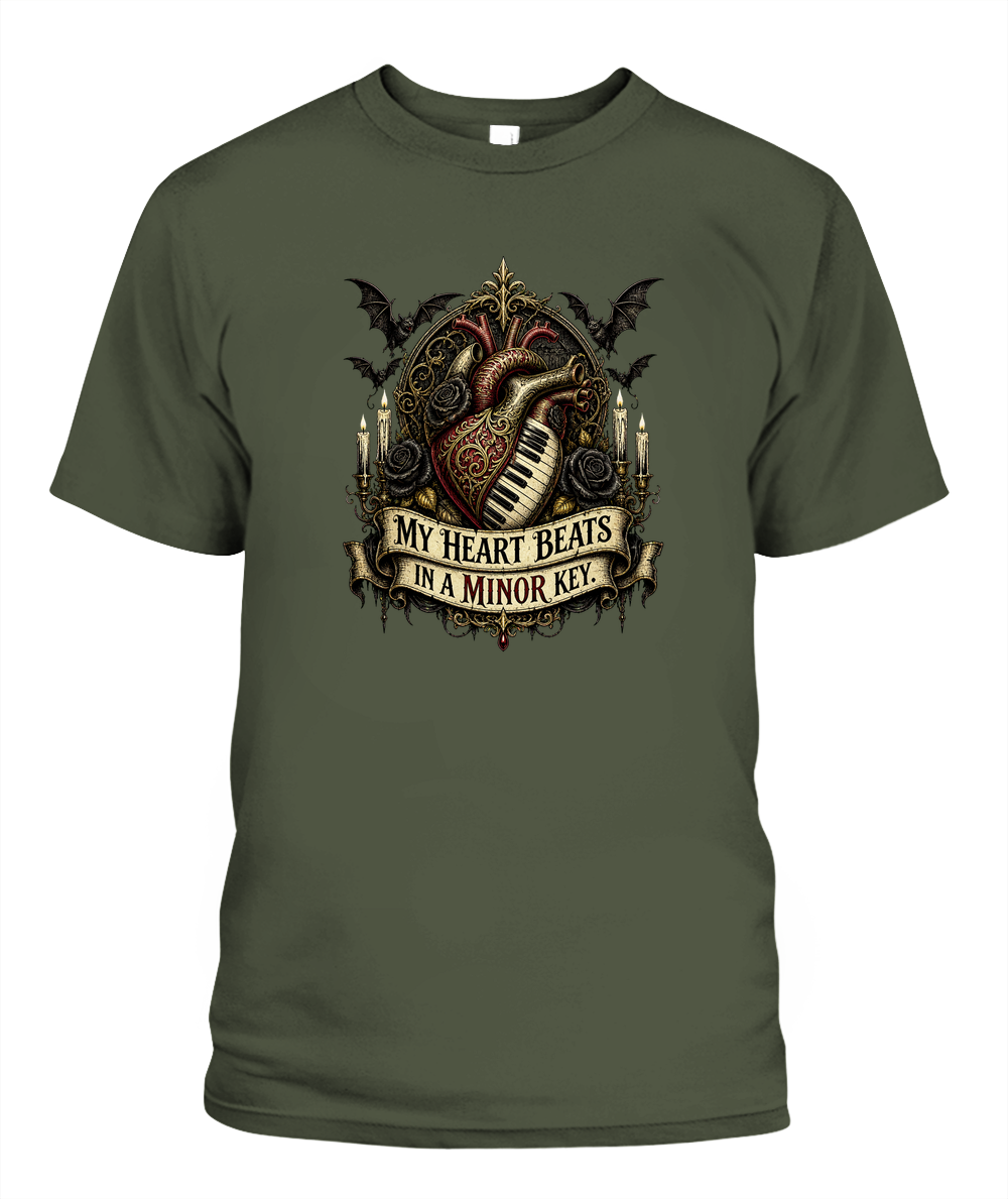 My Heart Beats In A Minor Key — gothic shirt in Hemp