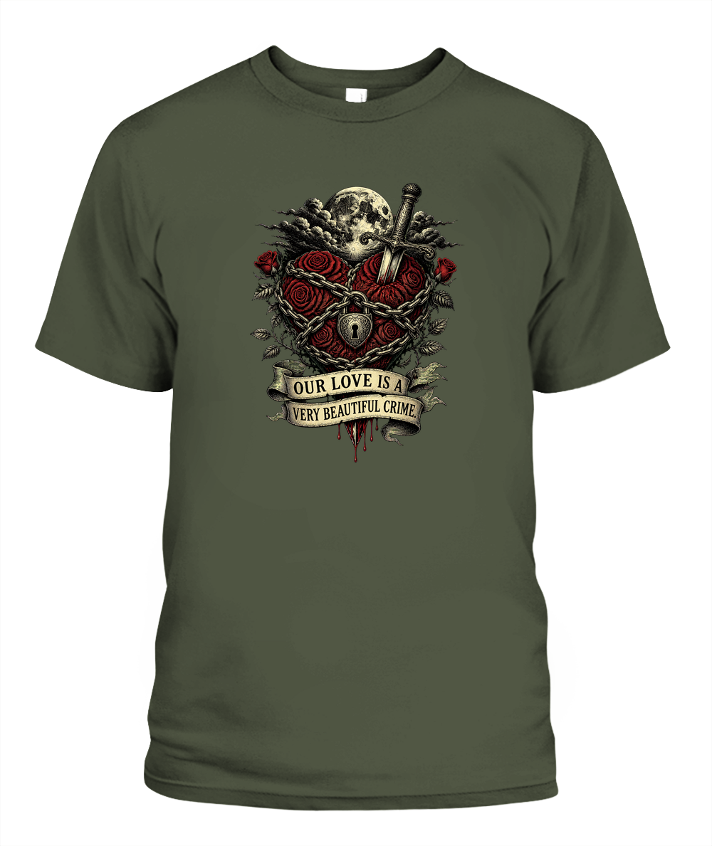 Our Love Is A Very Beautiful Crime — gothic shirt in Hemp
