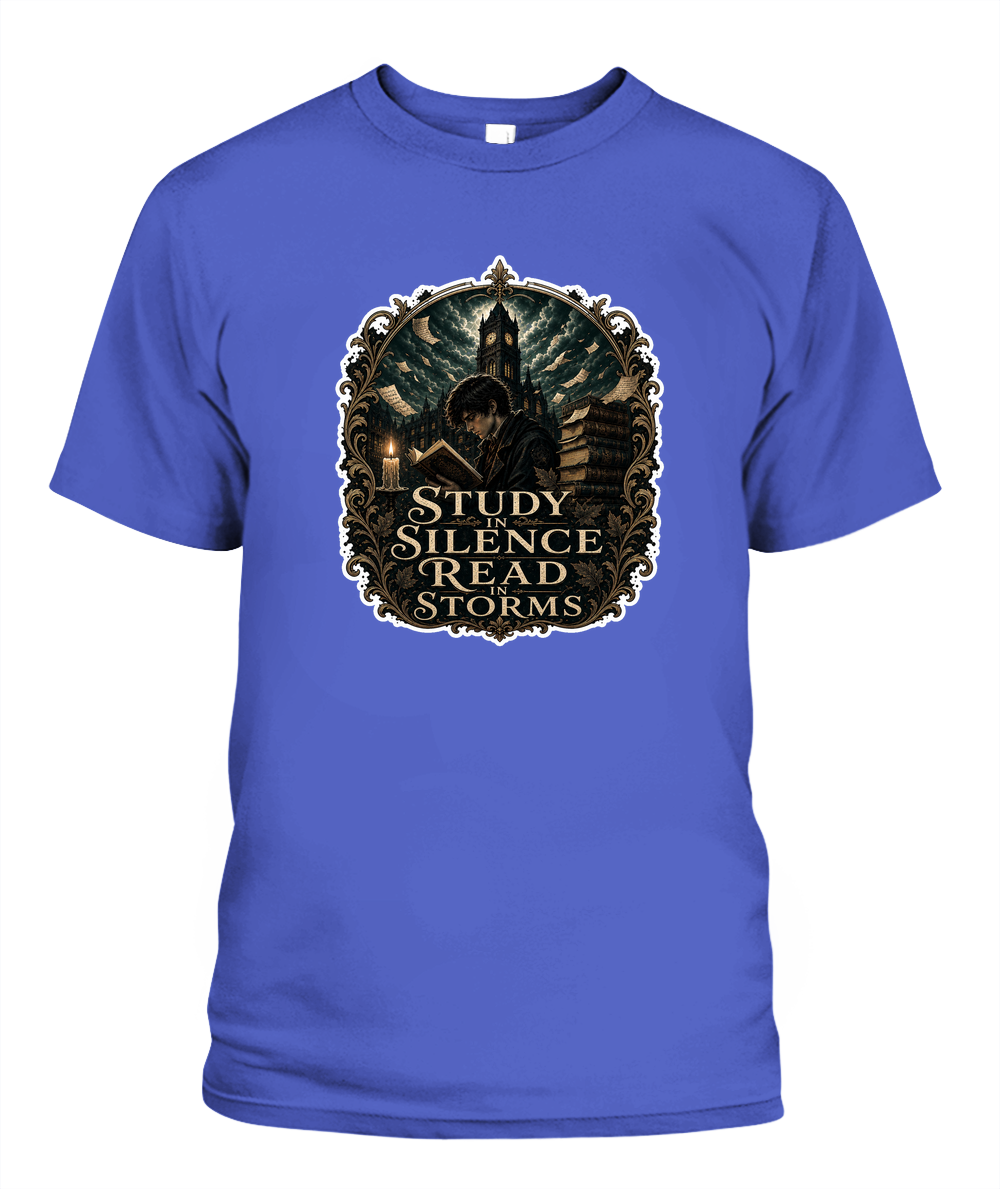 Study in Silence Read in Storms Book Lover T-Shirt | Reading Gift