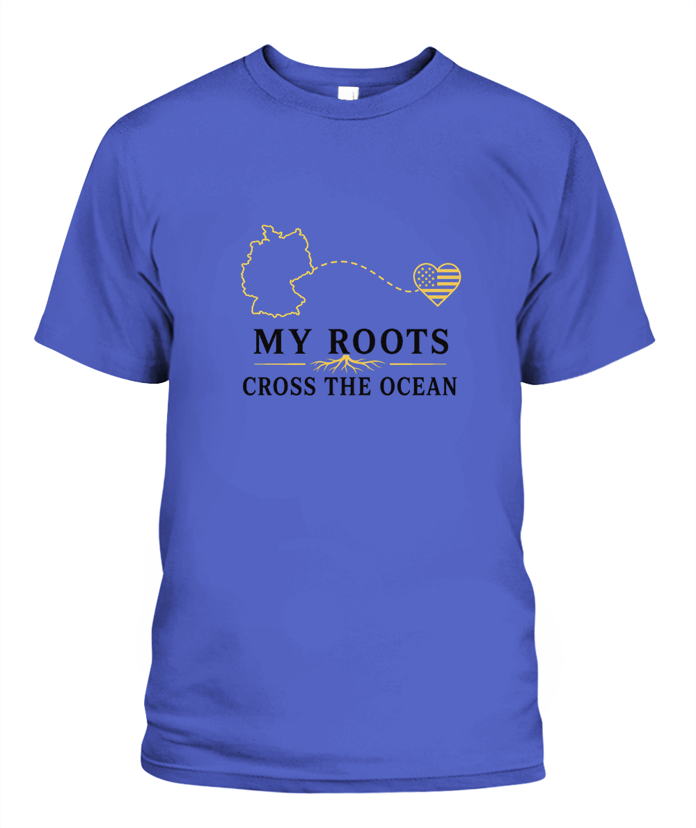 My Roots Cross The Ocean — T-Shirt in Periwinkle