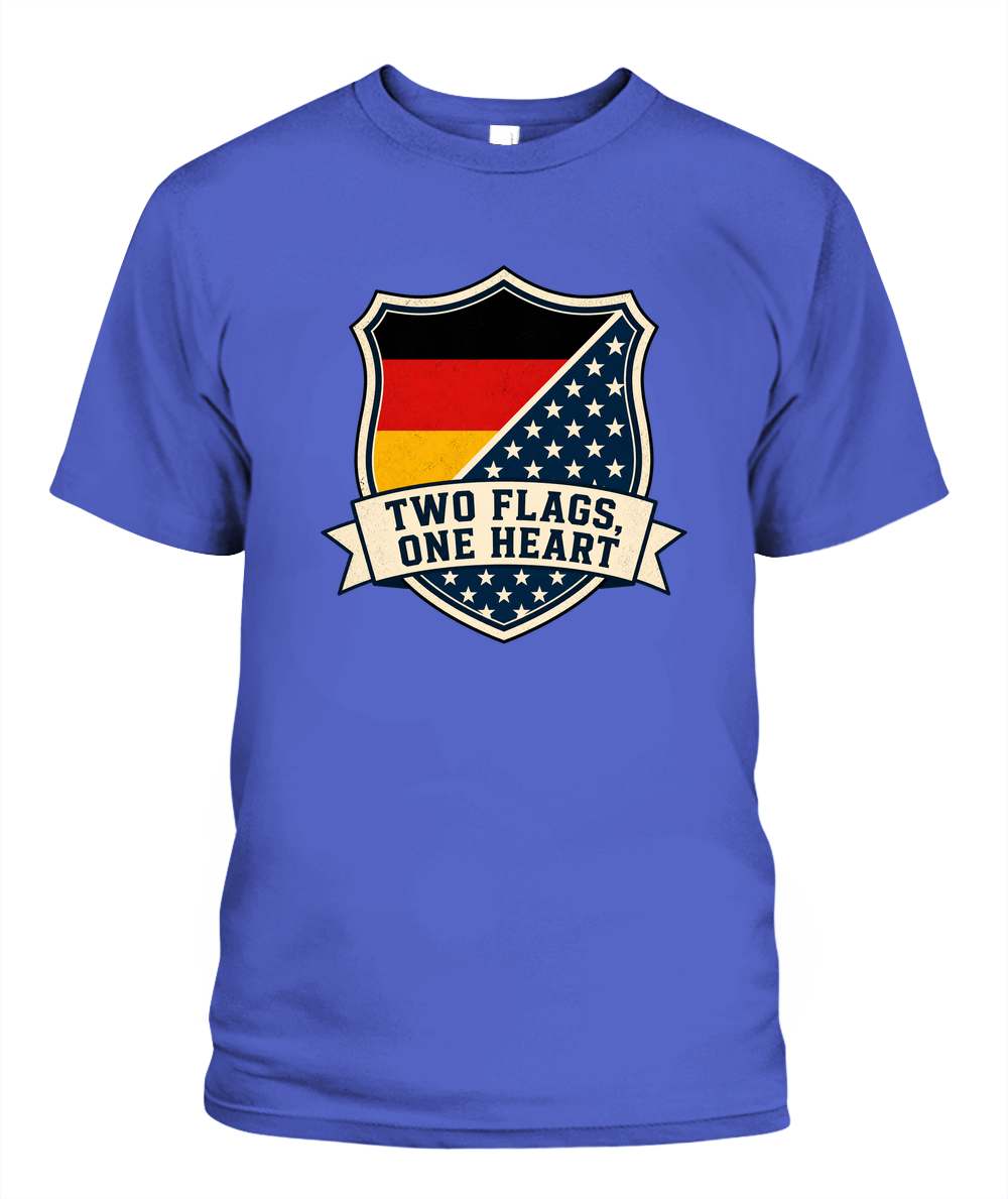 Two Flags, One Heart — T-Shirt in Periwinkle