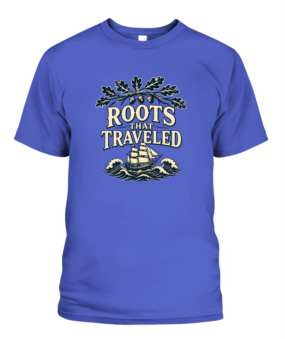 Roots That Traveled — T-Shirt in Periwinkle