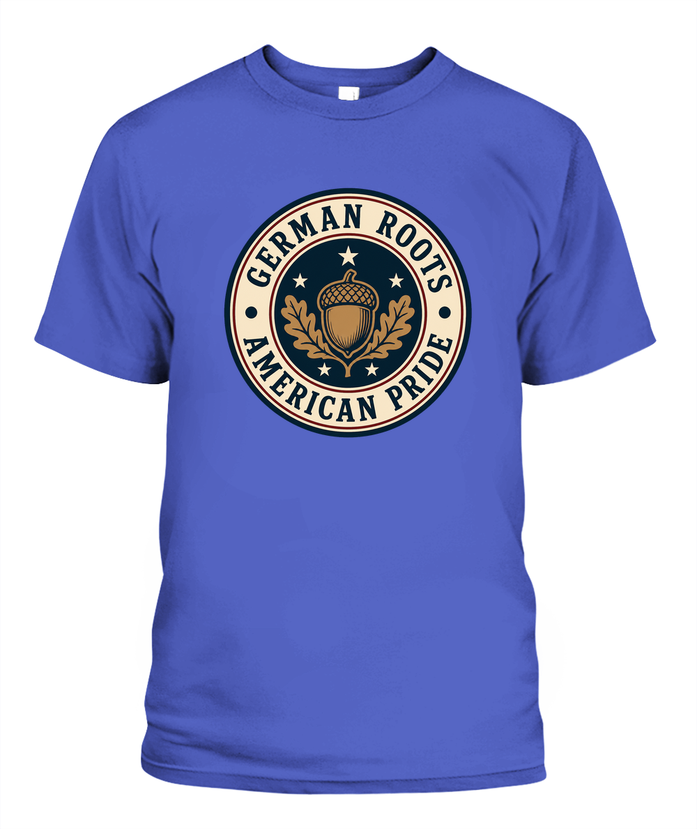 German Roots, American Pride — T-Shirt in Periwinkle
