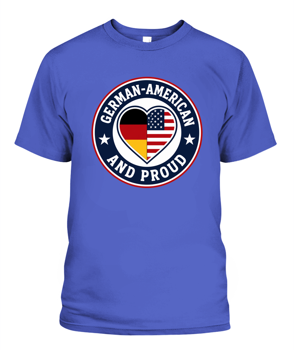 German-American And Proud — T-Shirt in Periwinkle