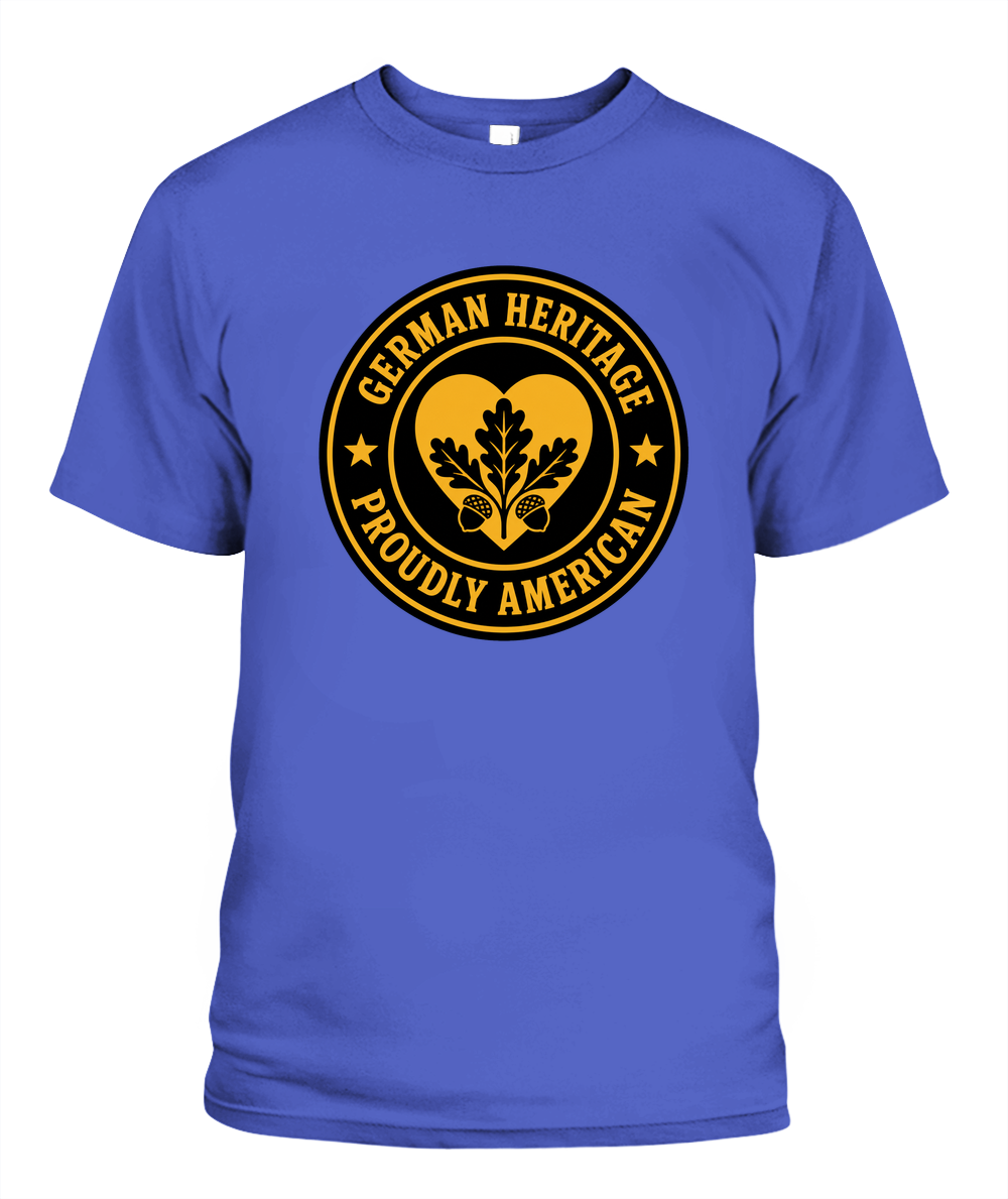 German Heritage, Proudly American — T-Shirt in Periwinkle