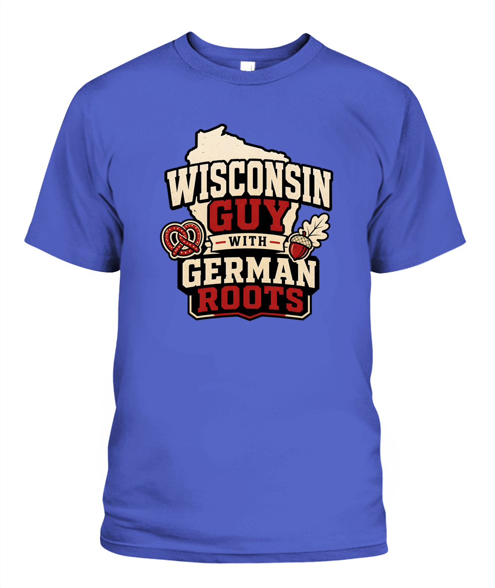 Wisconsin Guy With German Roots — T-Shirt in Periwinkle