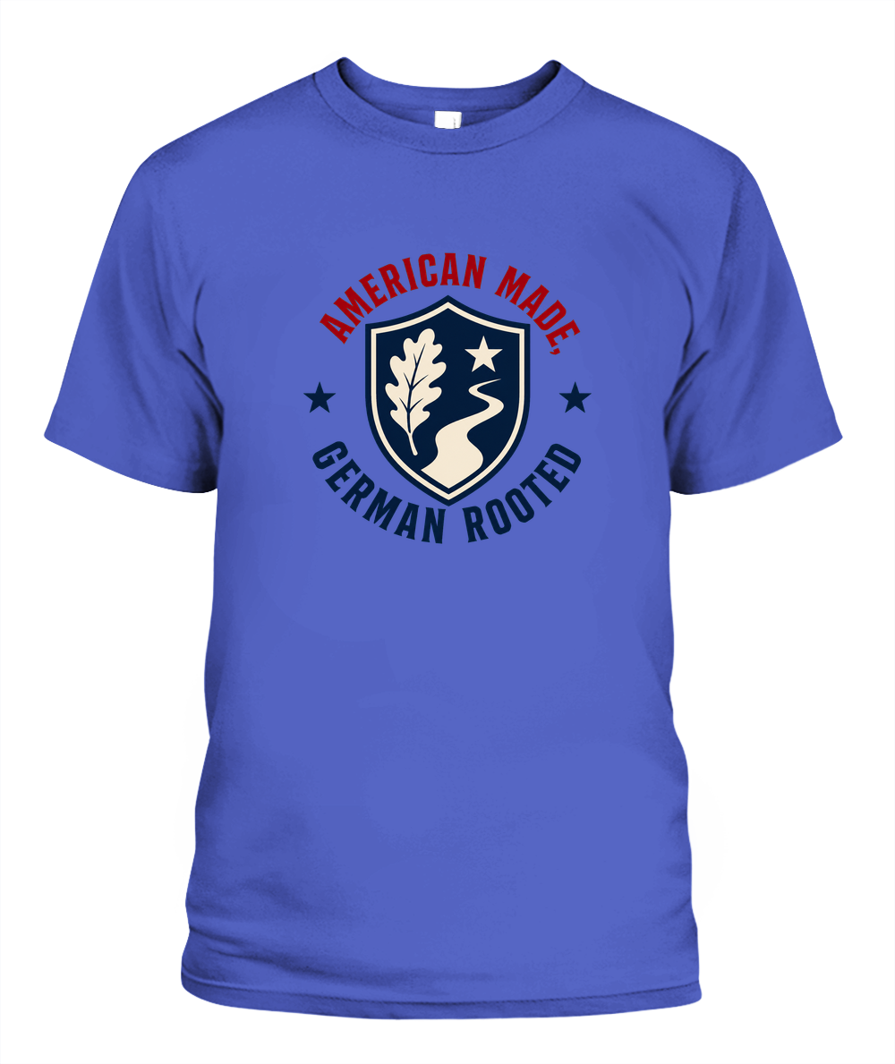 American Made, German Rooted — T-Shirt in Periwinkle