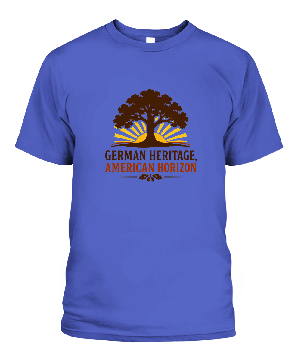 German Heritage, American Horizon — T-Shirt in Periwinkle