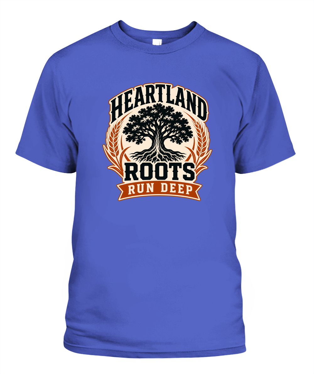 Heartland Roots Run Deep — T-Shirt in Periwinkle