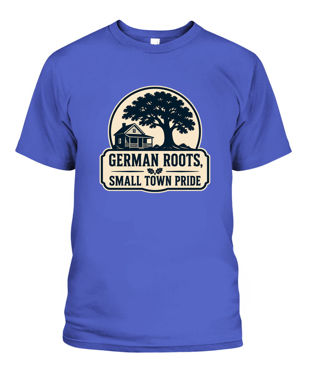 German Roots, Small Town Pride — T-Shirt in Periwinkle