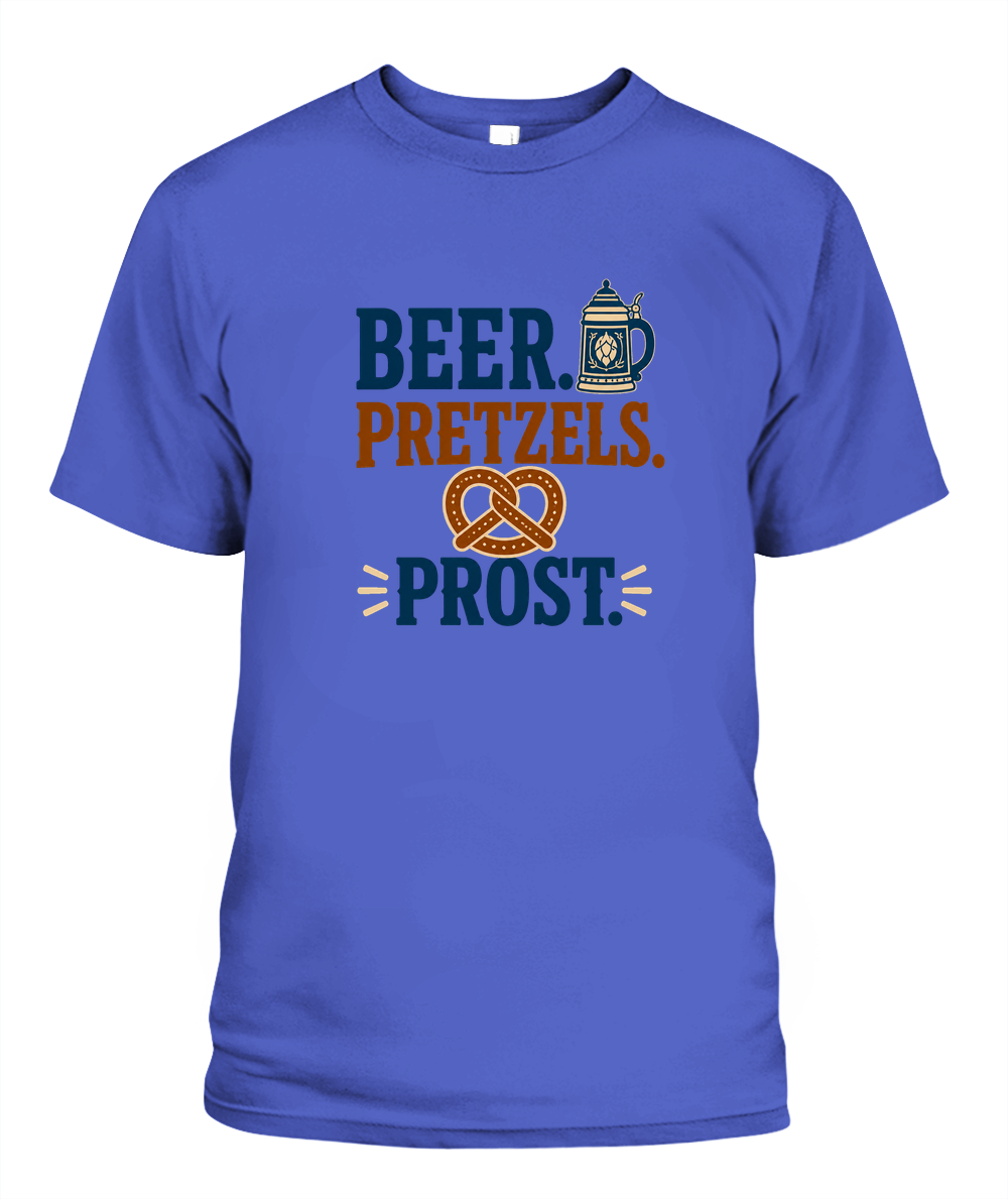 Beer. Pretzels. Prost. — T-Shirt in Periwinkle