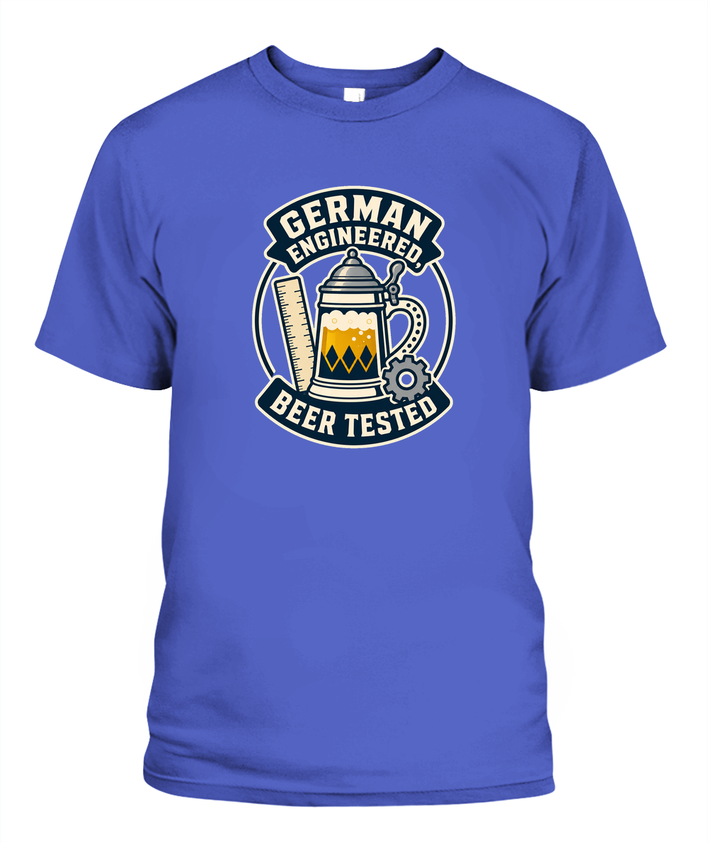 German Engineered, Beer Tested — T-Shirt in Periwinkle