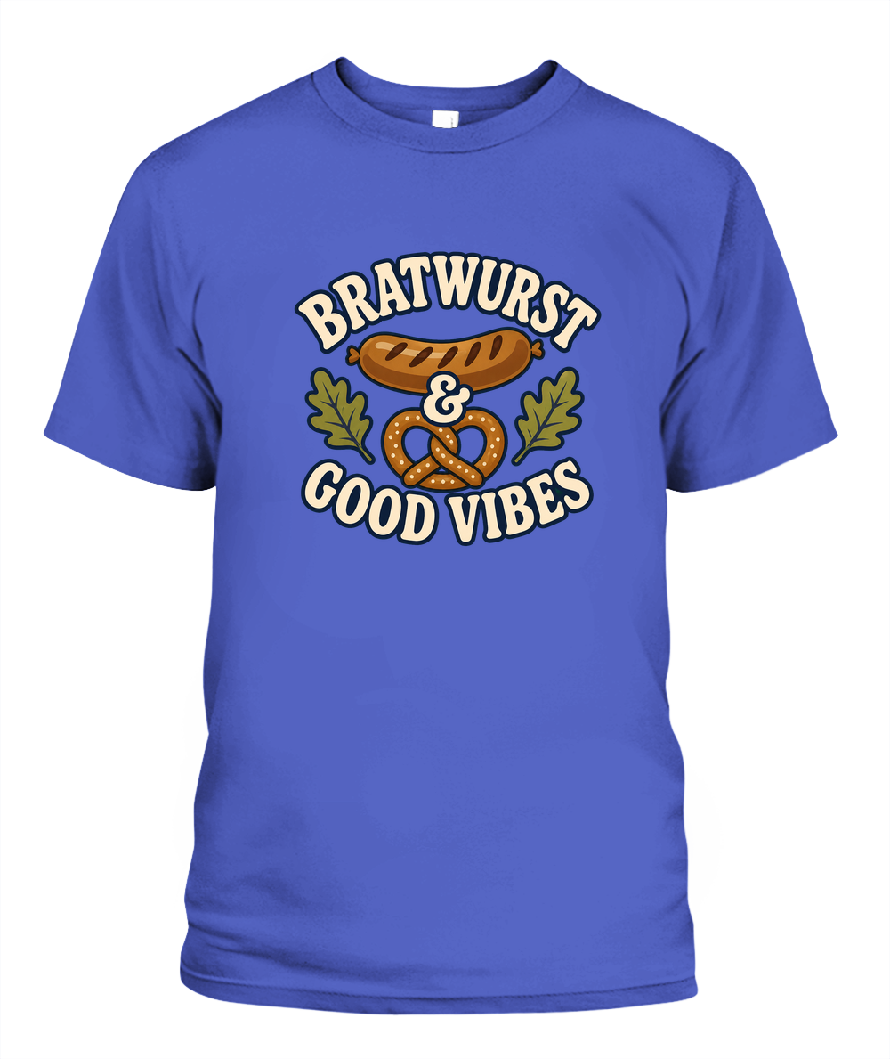 Bratwurst & Good Vibes — T-Shirt in Periwinkle