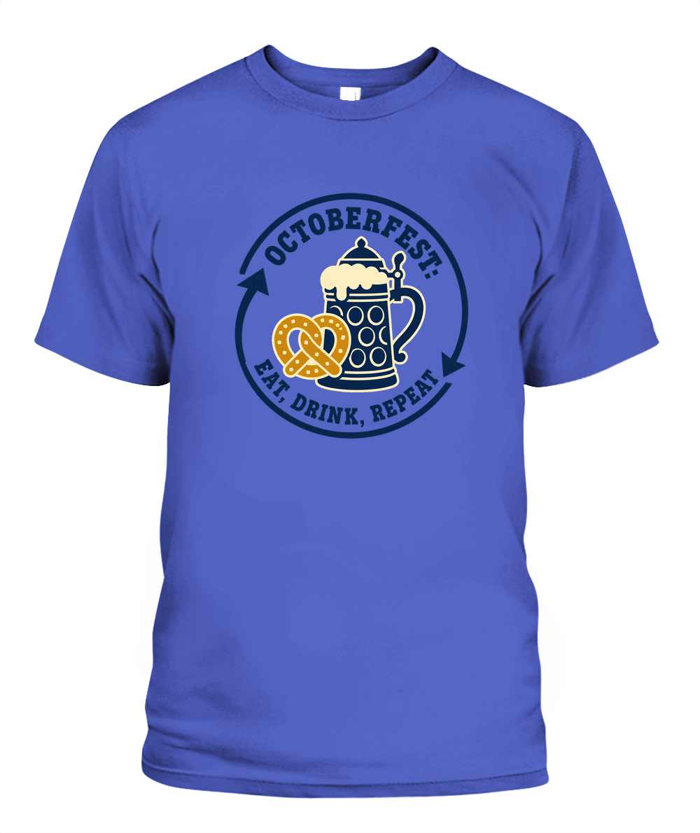 Octoberfest: Eat, Drink, Repeat — T-Shirt in Periwinkle
