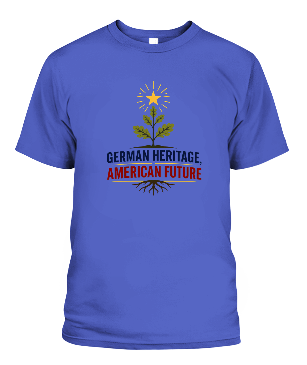 German Heritage, American Future — T-Shirt in Periwinkle