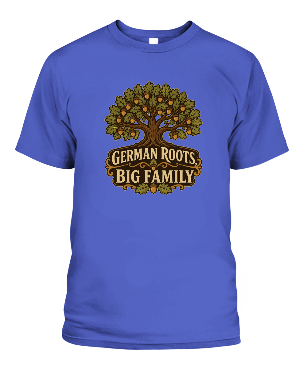 German Roots, Big Family — T-Shirt in Periwinkle