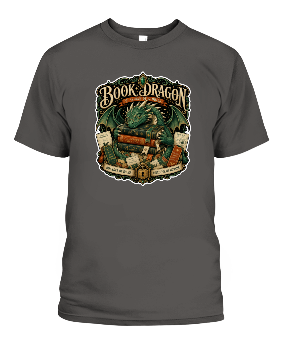 Book Dragon Book Lover T-Shirt | Reading Gift