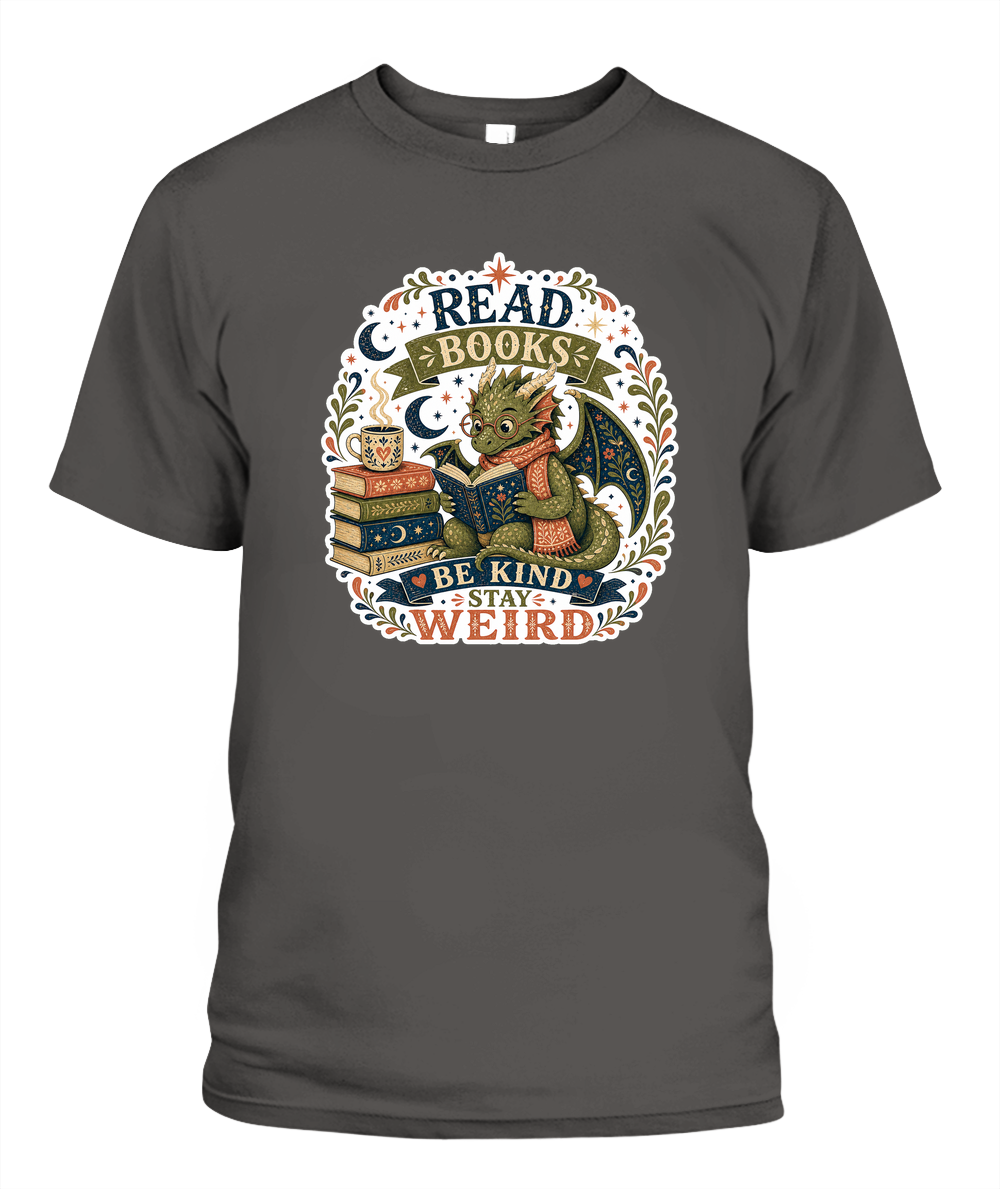 Read Books Be Kind Stay Weird Book Lover T-Shirt | Reading Gift