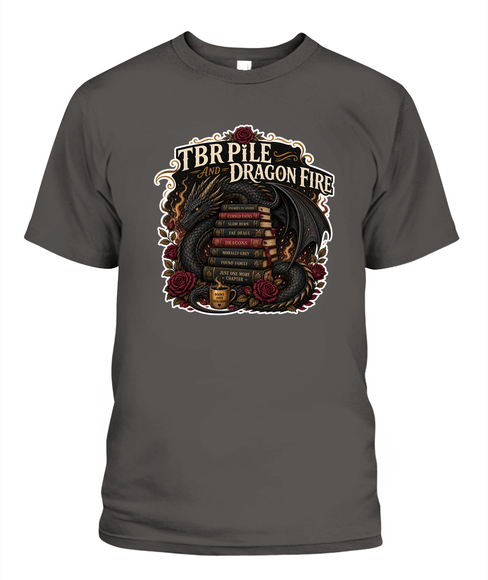 Tbr Pile and Dragon Fire Book Lover T-Shirt | Reading Gift