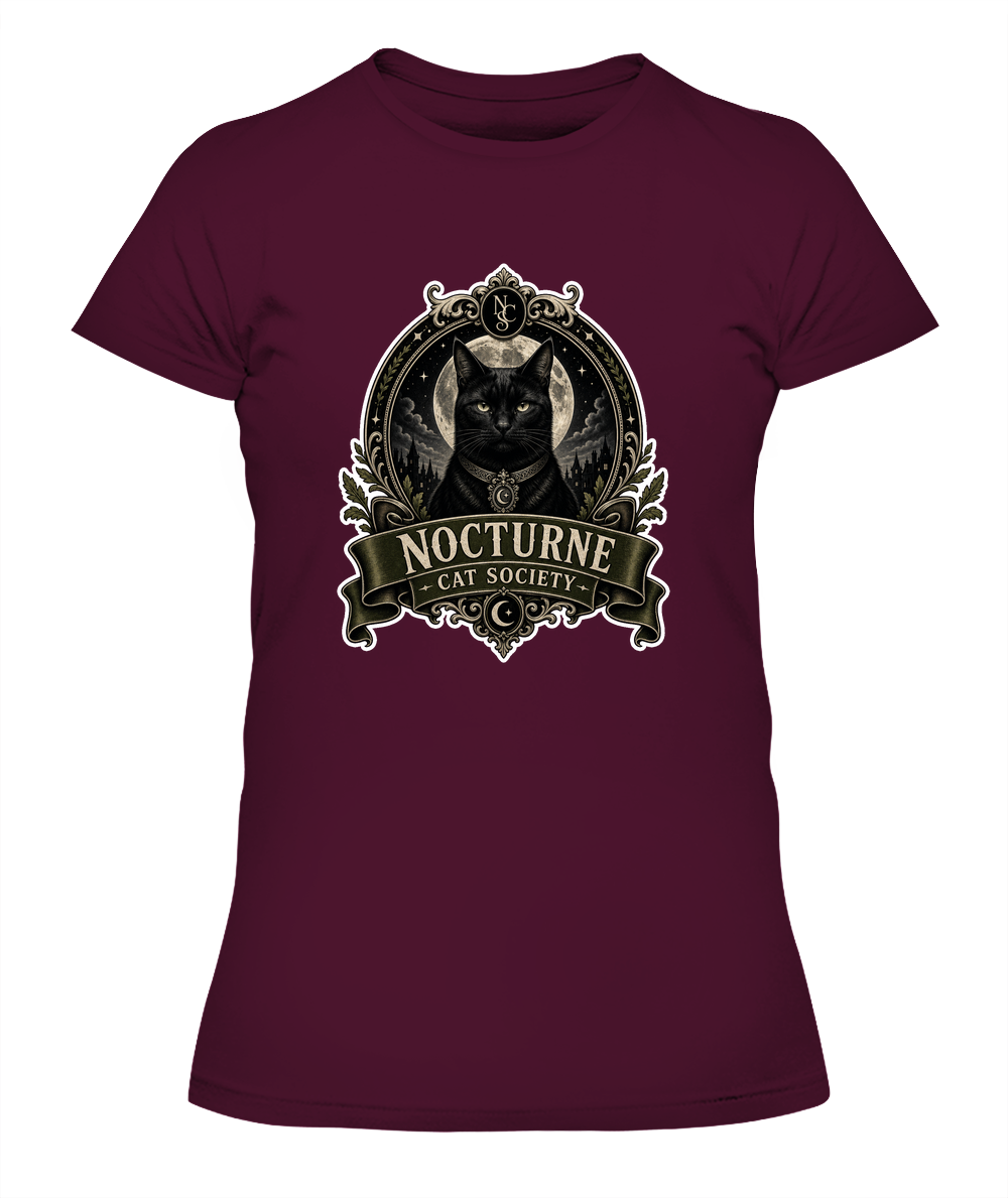 Nocturne Cat Society Ladies T-Shirt | Black Cat Lover Gift