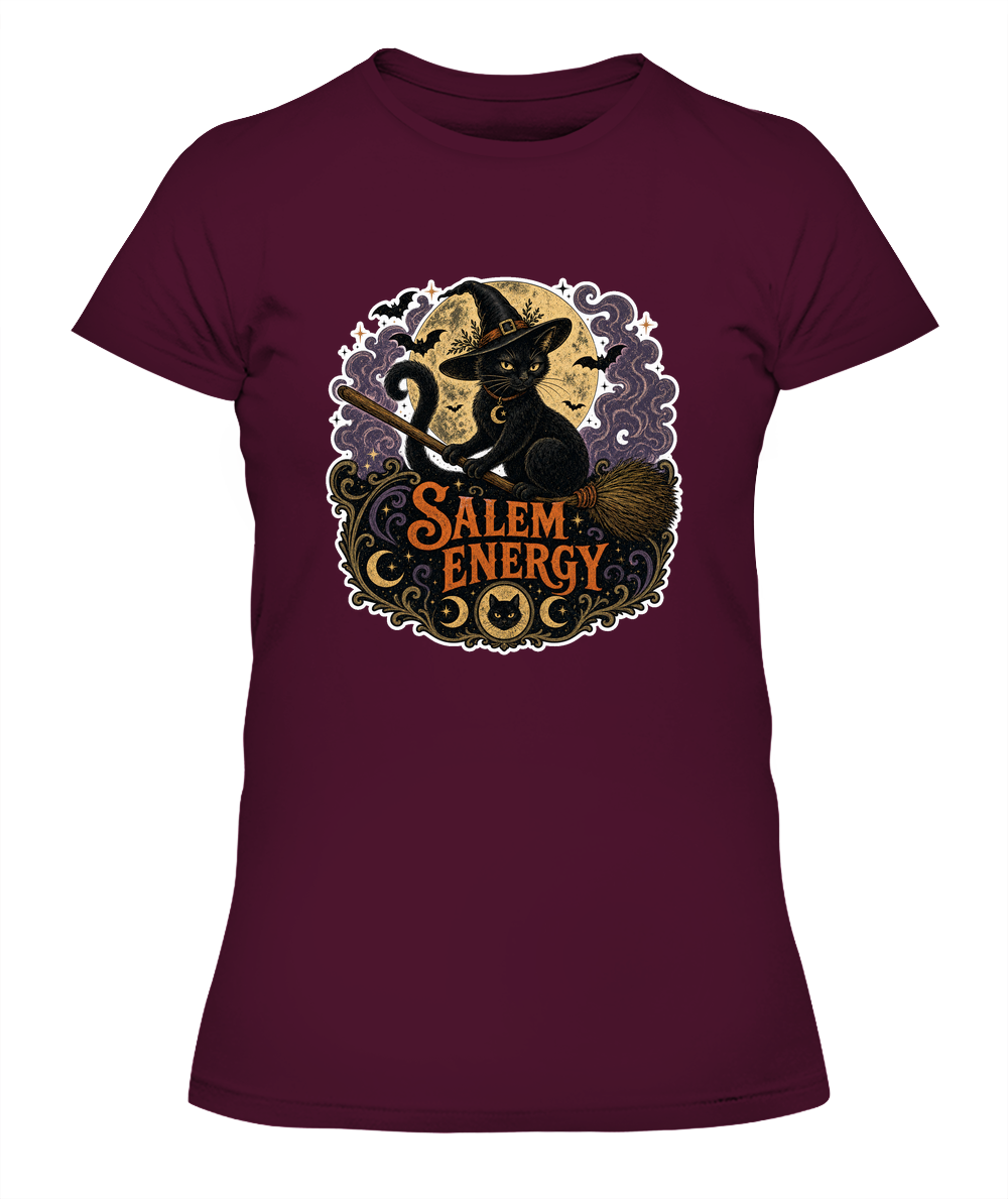 Salem Energy Ladies T-Shirt | Black Cat Lover Gift