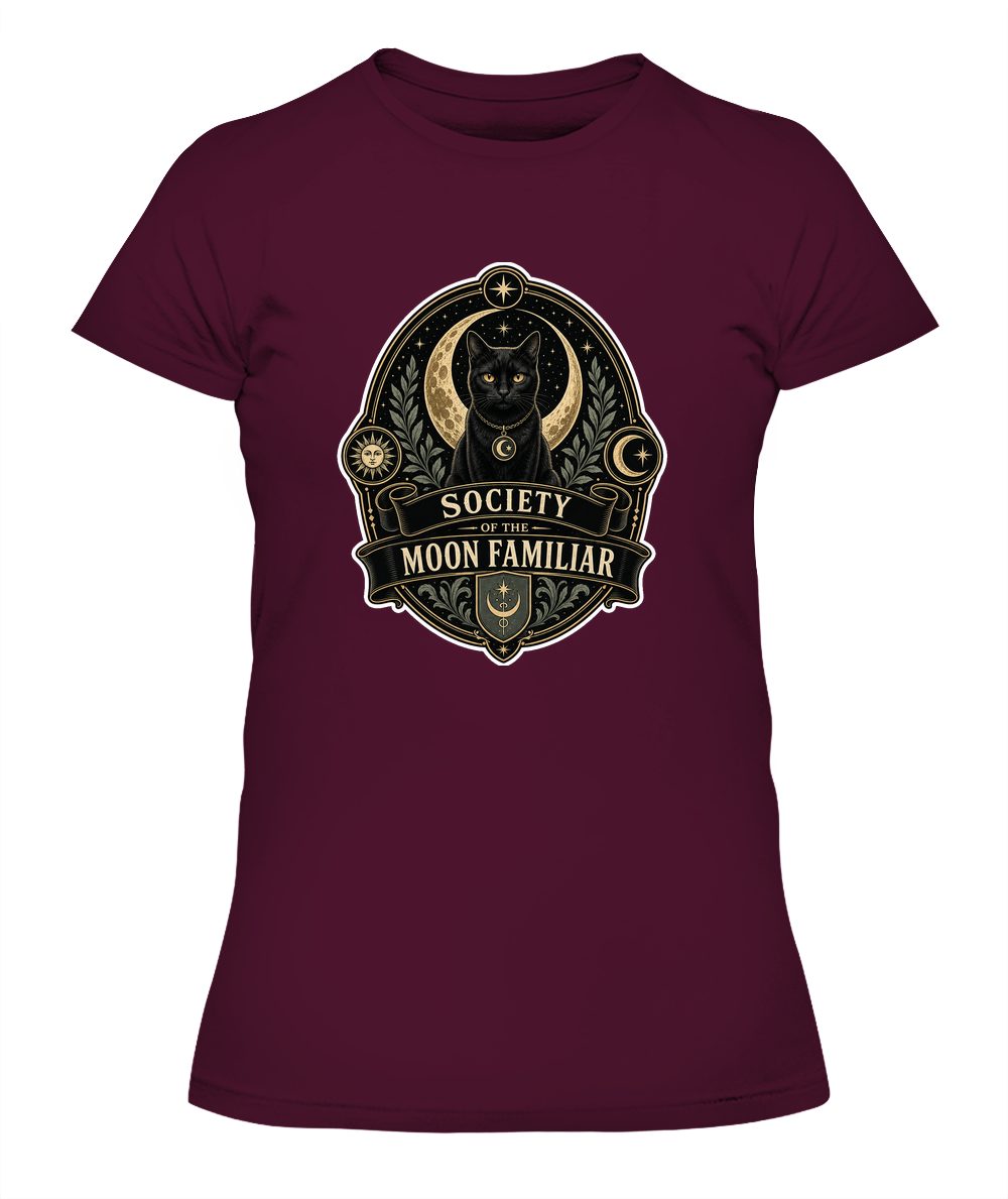 Society of the Moon Familiar Ladies T-Shirt | Black Cat Lover Gift