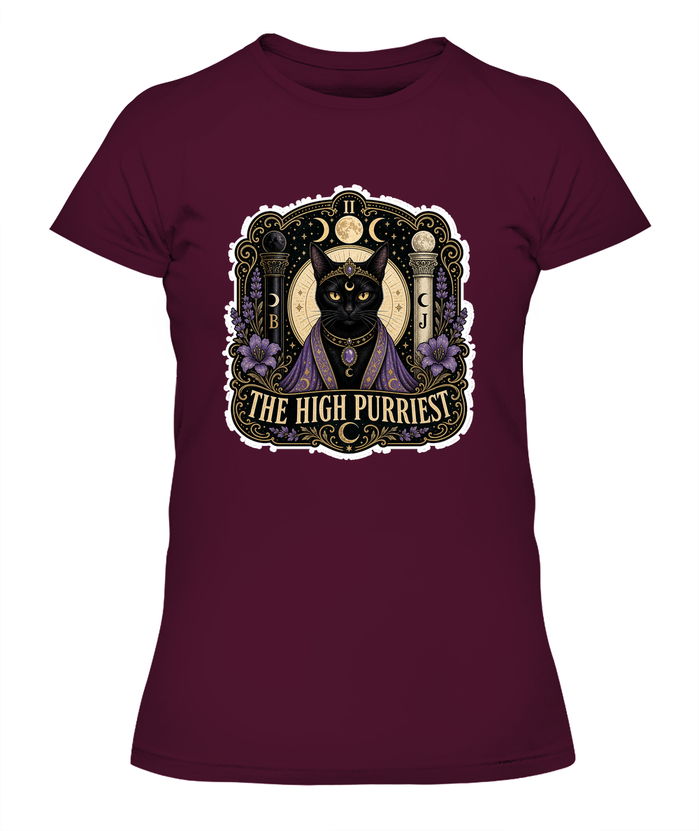 The High Purriest Ladies T-Shirt | Black Cat Lover Gift