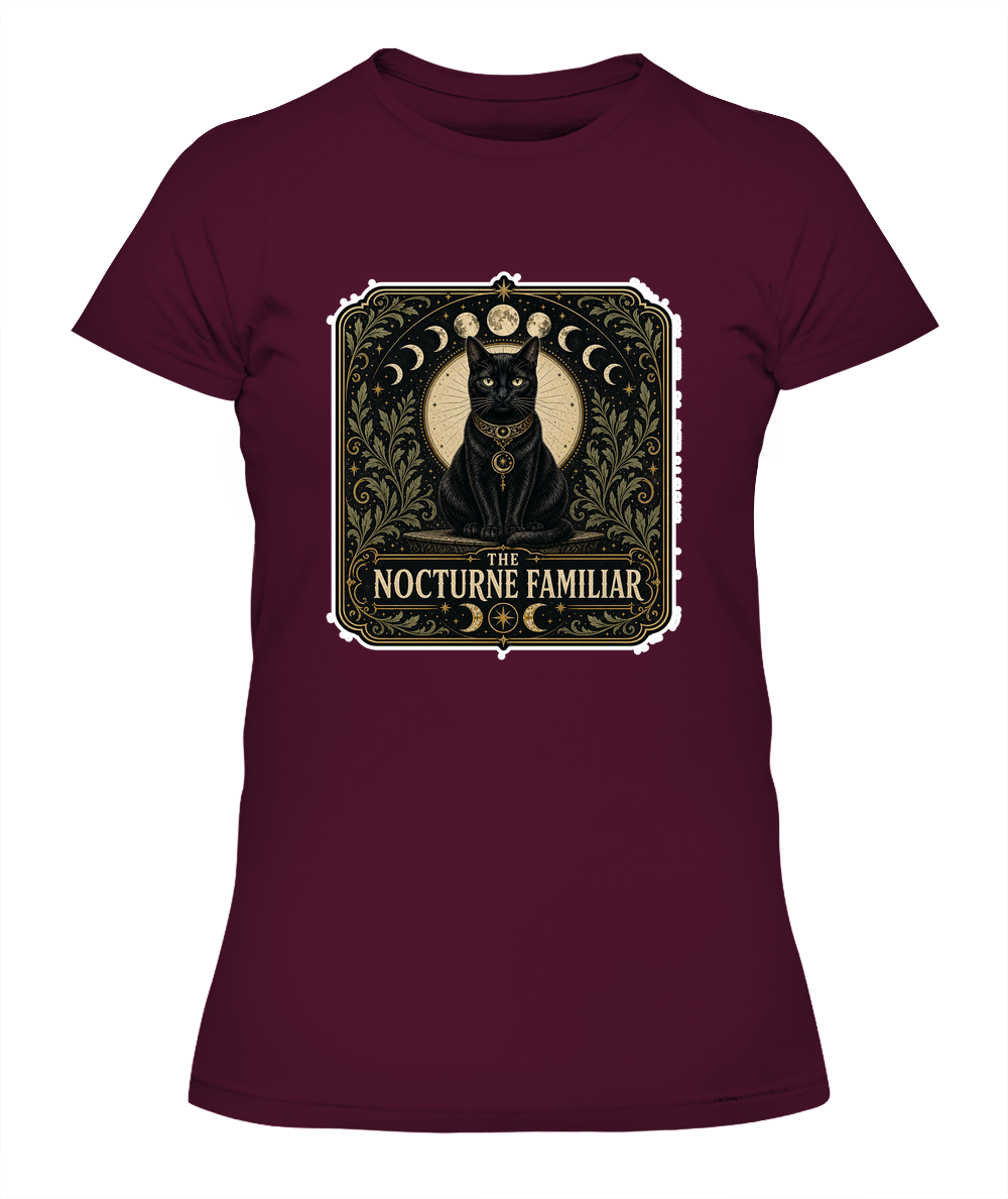 The Nocturne Familiar Ladies T-Shirt | Black Cat Lover Gift