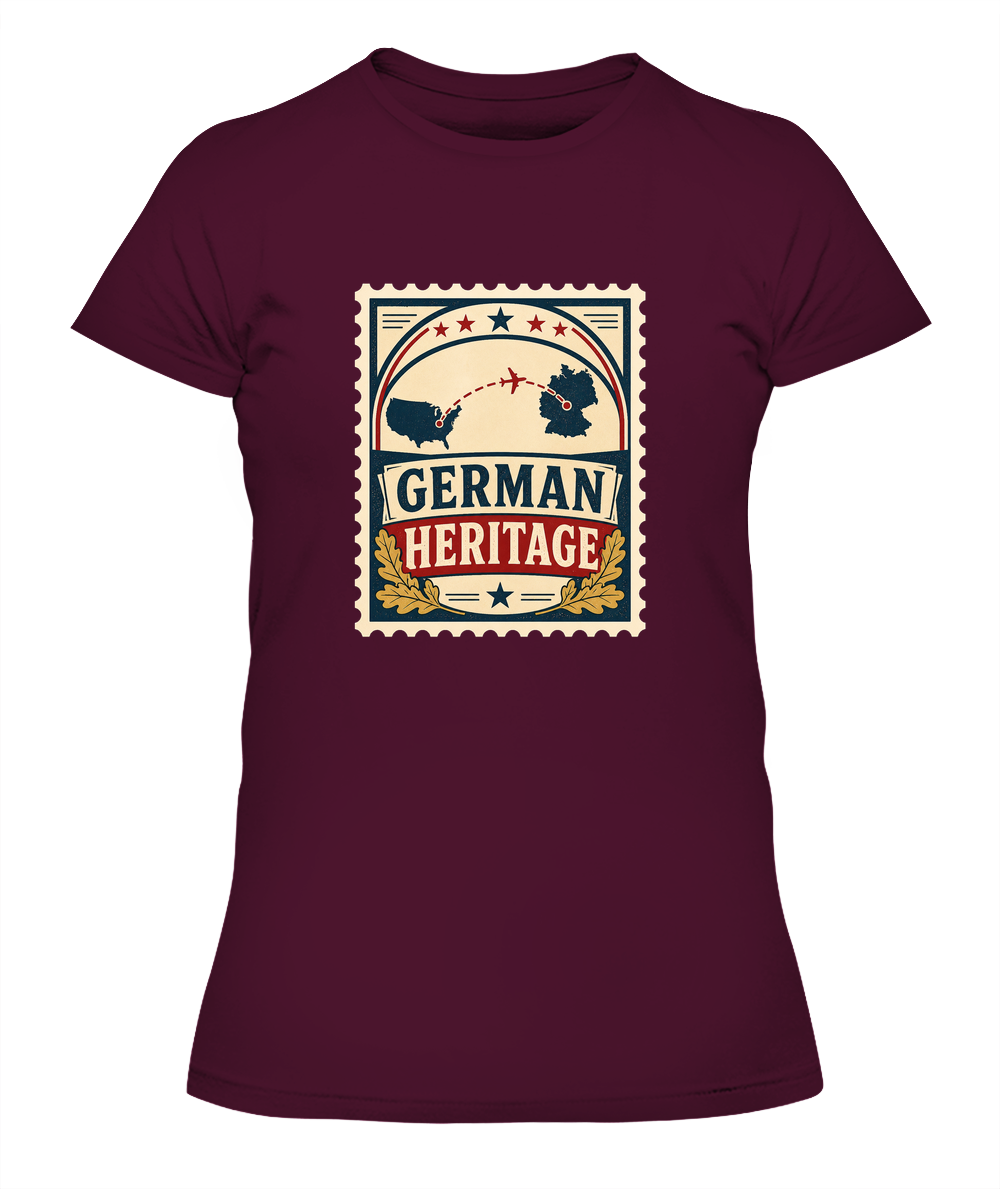 German Heritage — Lady's T-Shirt in Maroon