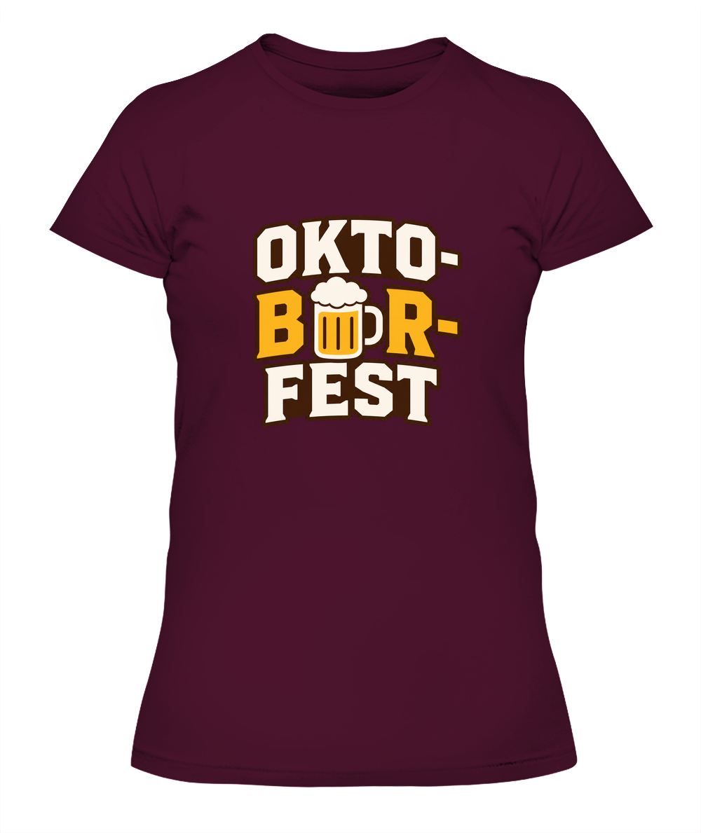 Oktoberfest — Lady's T-Shirt in Maroon