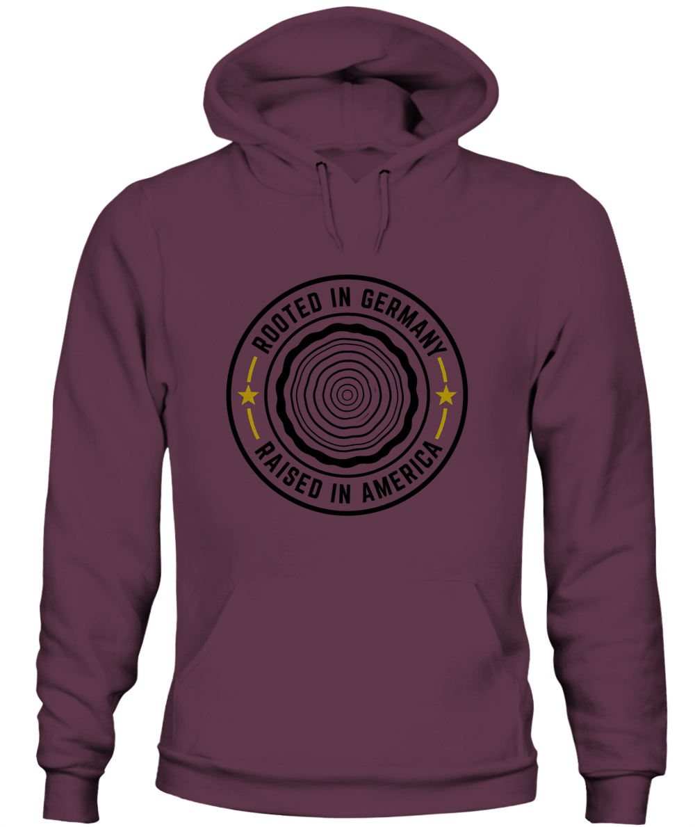 Rooted In Germany, Raised In America — Hoodie in Maroon
