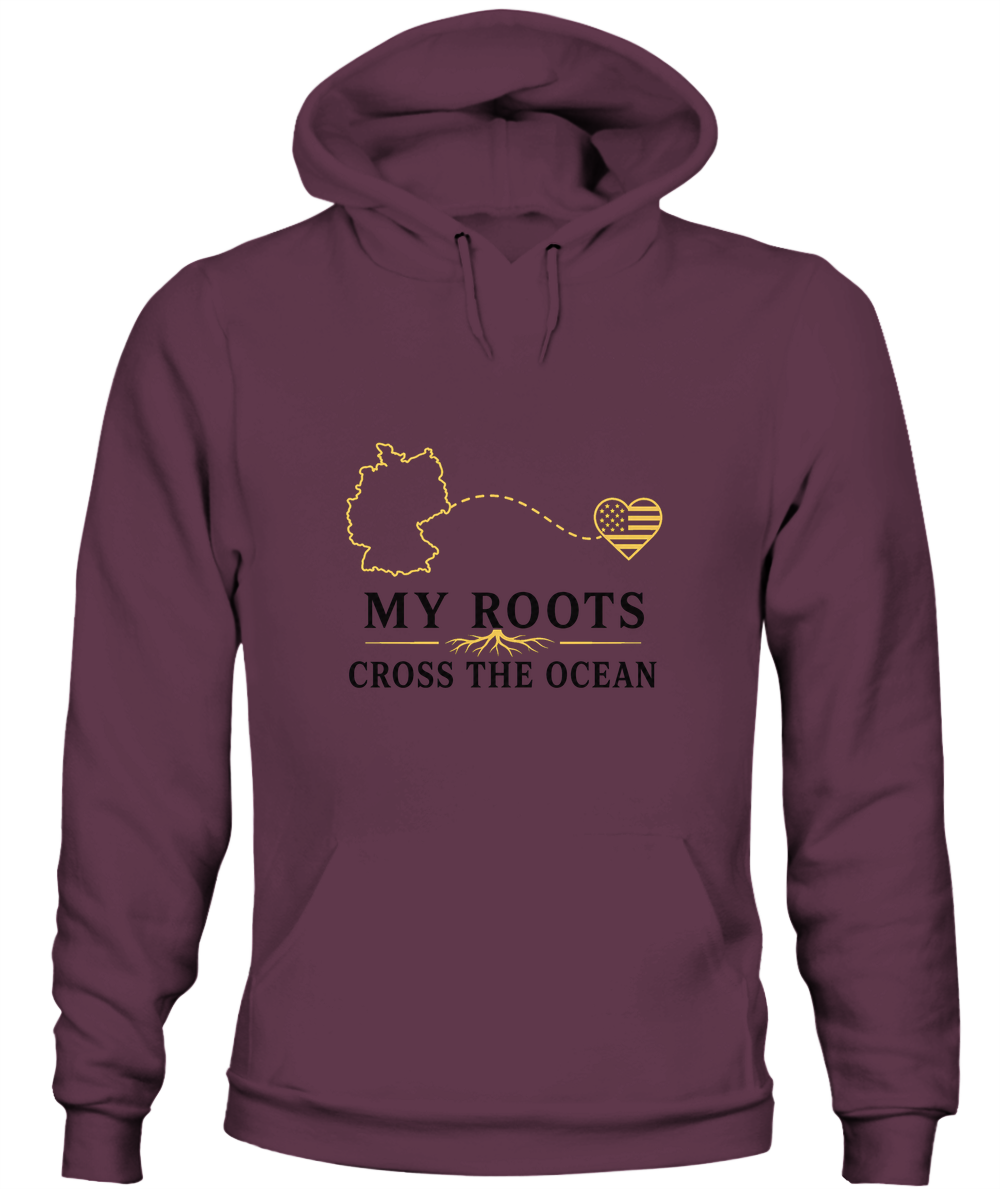 My Roots Cross The Ocean — Hoodie in Maroon