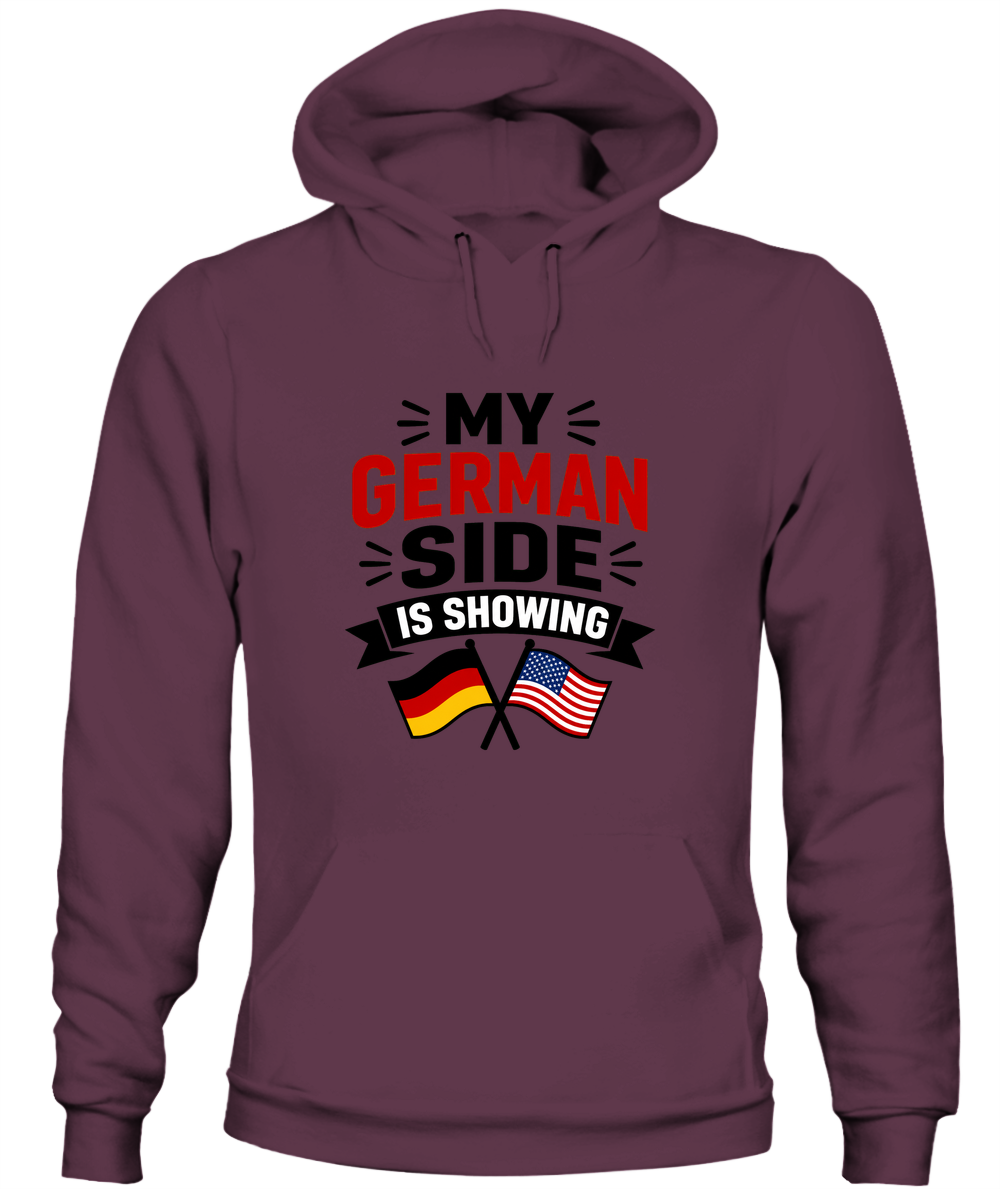 My German Side Is Showing — Hoodie in Maroon
