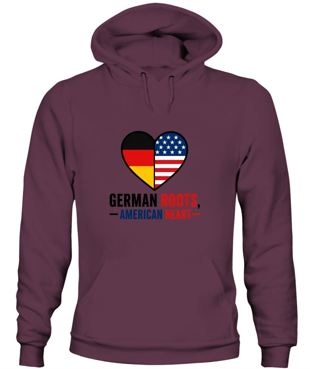 German Roots, American Heart — Hoodie in Maroon