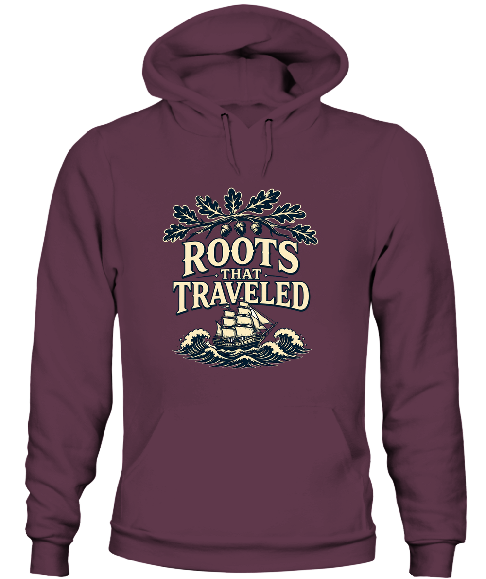 Roots That Traveled — Hoodie in Maroon