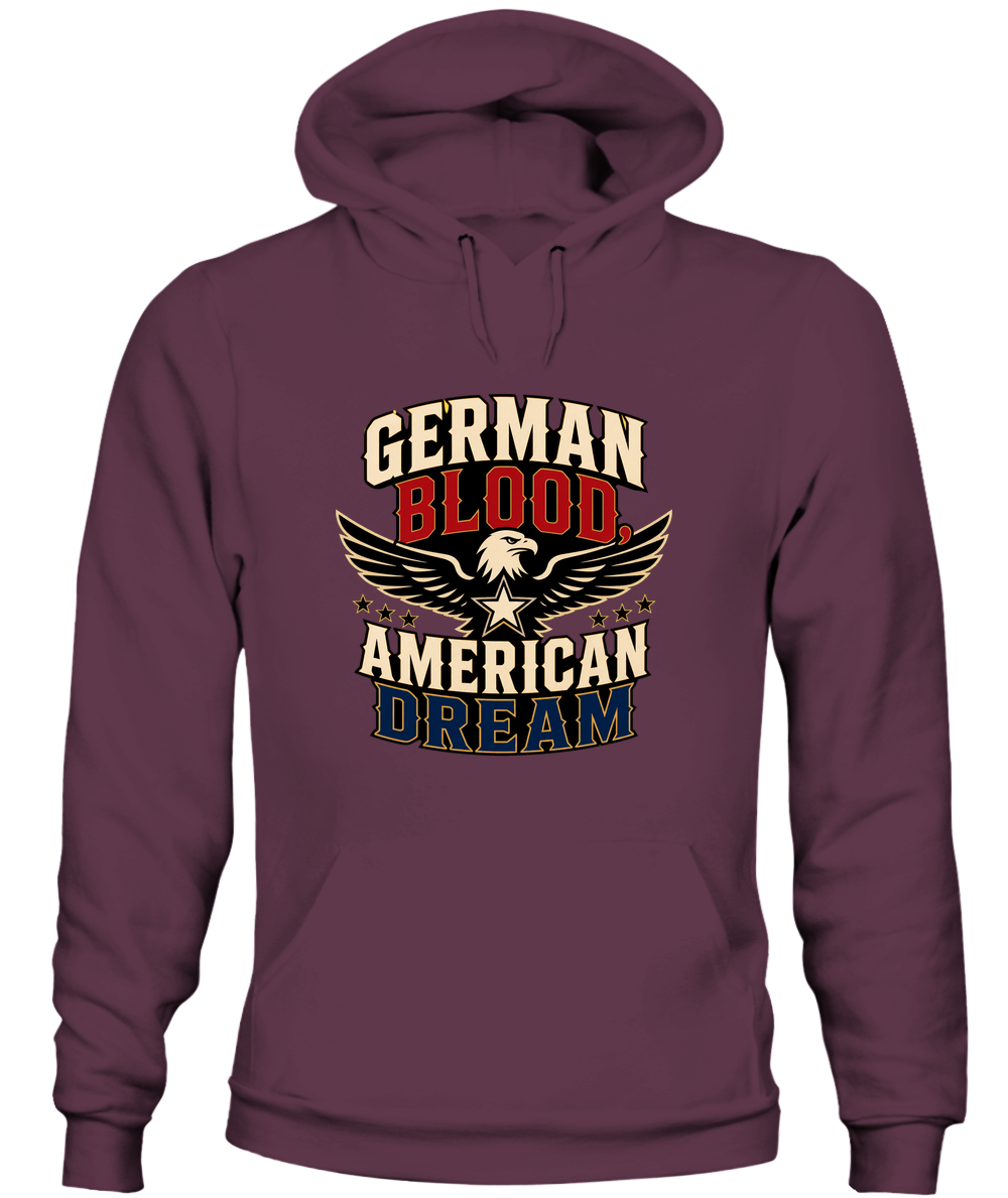 German Blood, American Dream — Hoodie in Maroon
