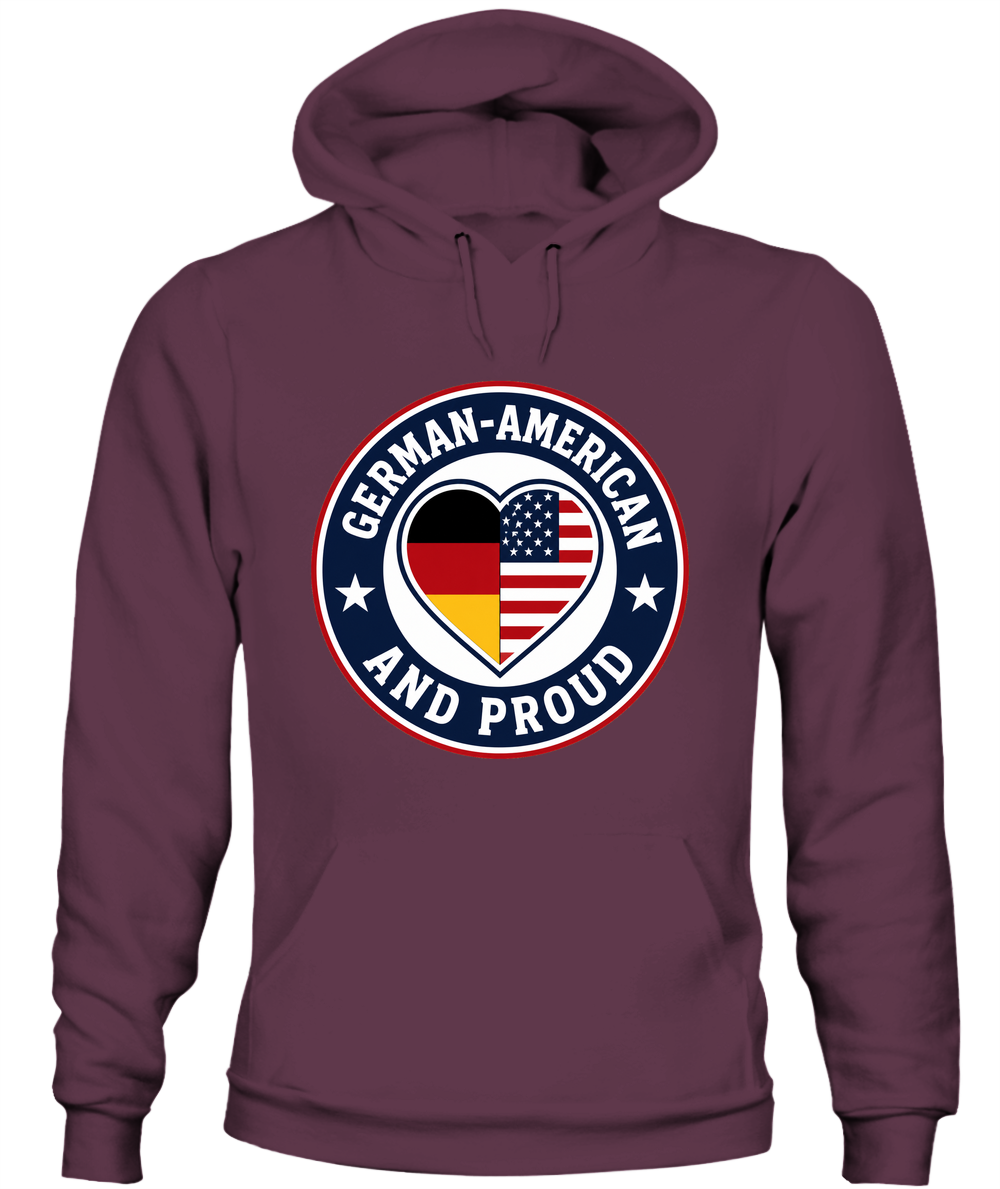 German-American And Proud — Hoodie in Maroon