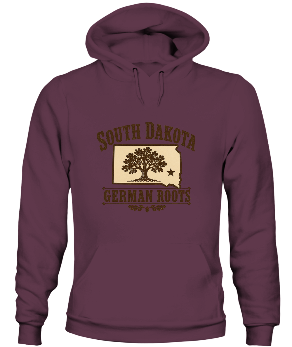 South Dakota German Roots — Hoodie in Maroon