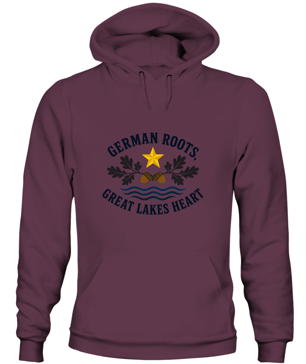 German Roots, Great Lakes Heart — Hoodie in Maroon