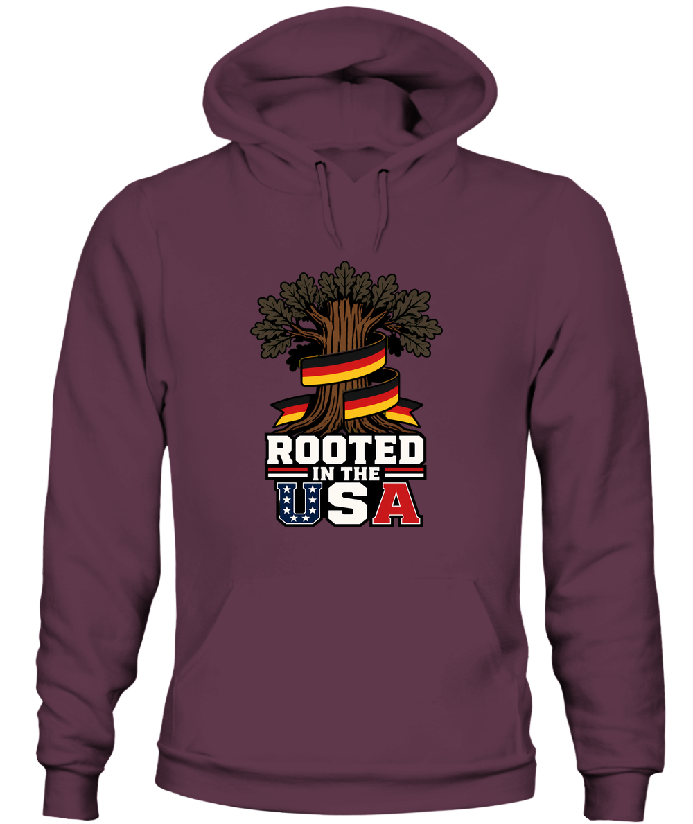 Rooted In The USA — Hoodie in Maroon