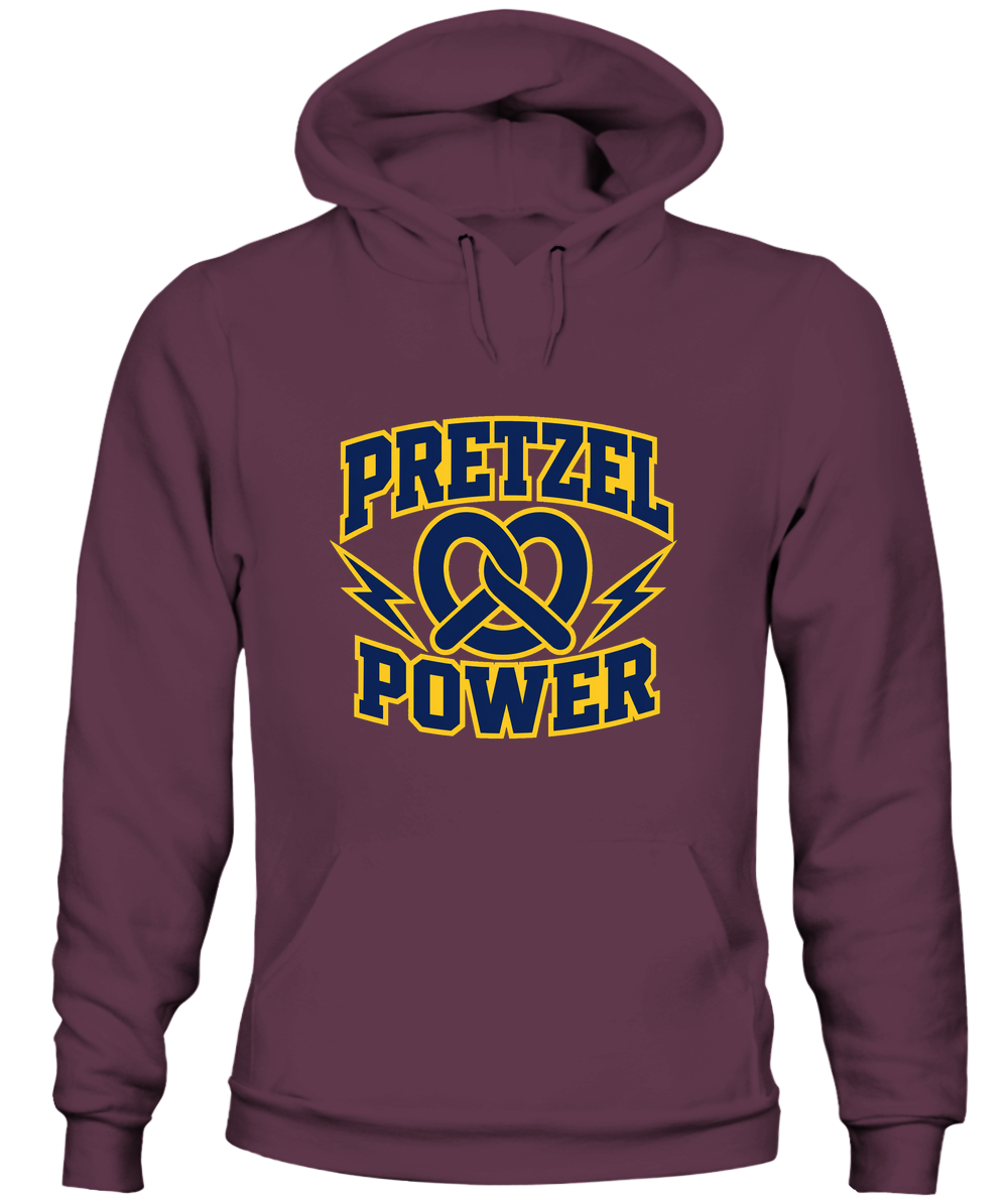 Pretzel Power — Hoodie in Maroon