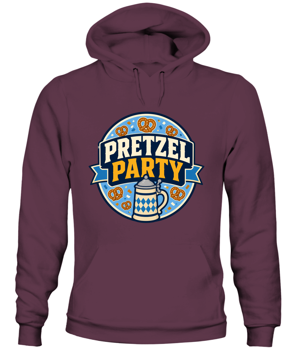 Pretzel Party — Hoodie in Maroon