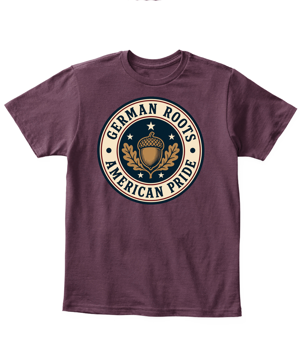 German Roots, American Pride — Kid's T Shirt in Maroon