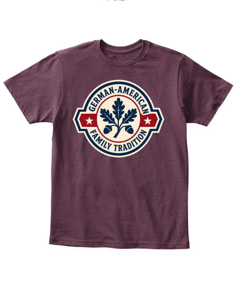 German-American Family Tradition — Kid's T Shirt in Maroon